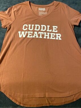 Celebrate Together Rust 'Cuddle Weather' Short Sleeve V-Neck Tee